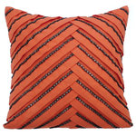 The HomeCentric - Rhinestone Crystals 16"x16" Suede Fabric Orange Pillows Cover, Smoked Salmon - Smoked Salmon is an exclusive 100% handmade decorative pillow cover designed and created with intrinsic detailing. A perfect item to decorate your living room, bedroom, office, couch, chair, sofa or bed. The real color may not be the exactly same as showing in the pictures due to the color difference of monitors. This listing is for Single Pillow Cover only and does not include Pillow or Inserts.