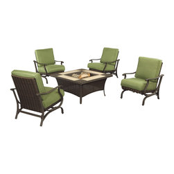 Pembrey 5-Piece Patio Fire Pit Set with Moss Cushions - Products