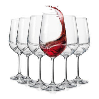 Red Nuance Wine Glassware with Beautiful Colored Stem Accent