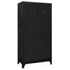 vidaXL Locker Cabinet Home Office Storage Cabinet File Cabinet Black Steel