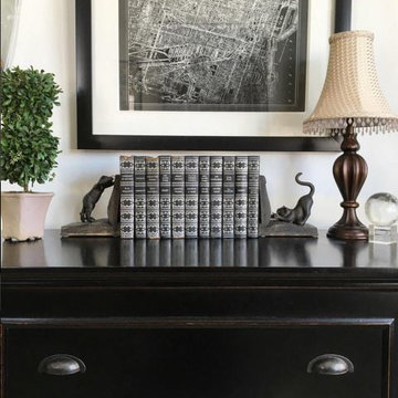 Office decor with sourced vintage items