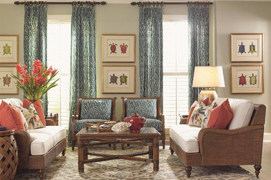 Living room - tropical living room idea in Miami