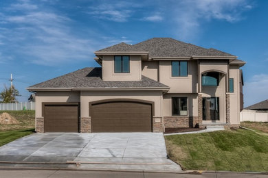 Tuscan exterior home photo in Omaha