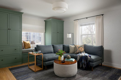 Transitional living room photo in Denver