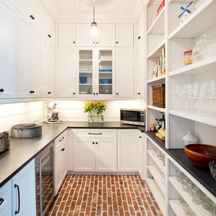 75 Beautiful Brick Floor Kitchen With Soapstone Countertops