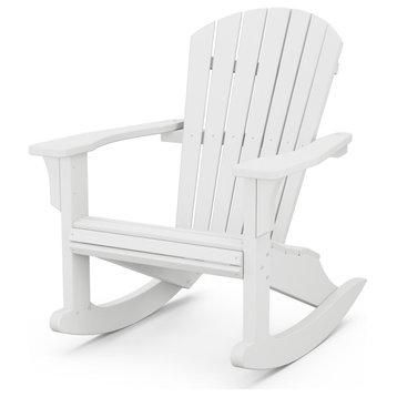 Polywood Seashell Rocking Chair, White
