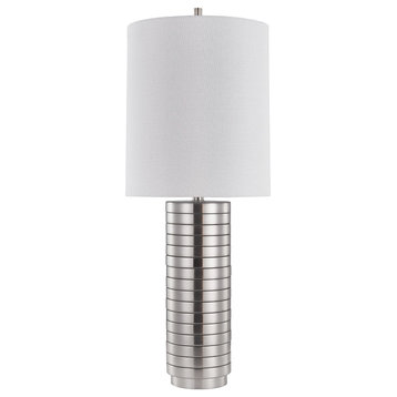 Liam Stacked 34.5" Table Lamp, Silver