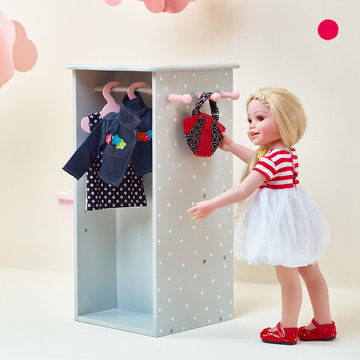 Olivia's Little World - 18 inch Doll Furniture - Dresser with 3 Hangers