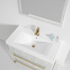 Fine Fixtures Modern Vanity Set, Gray Marble, 36", Satin Brass Hardware