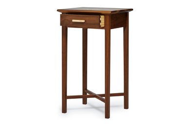 Handmade 'Frede' Mid-century Bedside Table / Console in Solid Walnut & Ash