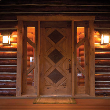 Unique Wood Cabin Front Door