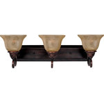 Maxim - Maxim Symphony Three Light Oil Rubbed Bronze Screen Amber Glass Vanity - This Three Light Vanity is part of the Symphony Collection and has an Oil Rubbed Bronze Finish and Screen Amber Glass. It is Damp Rated.