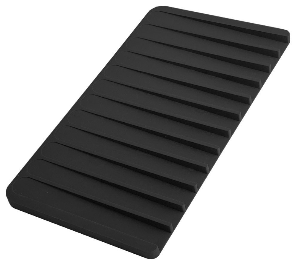 STYLISH Silicone Drying Mat and Trivet, Black