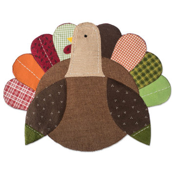 DII Embroidered Turkey Placemat, Set of 4