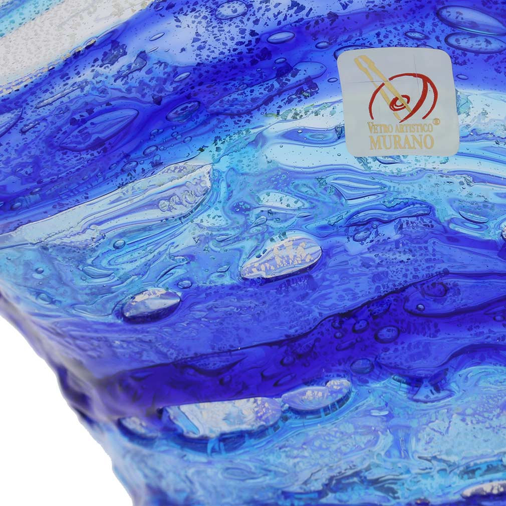 GlassOfVenice Pendente Rettangolare In Vetro Di Murano, Colore Pervinca, Con Certificato Di Autenticità E Sacchetto In Velluto - 5