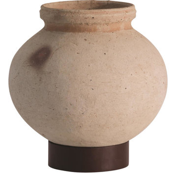 Desert Water Pot with Base - Burnt Wax, Large