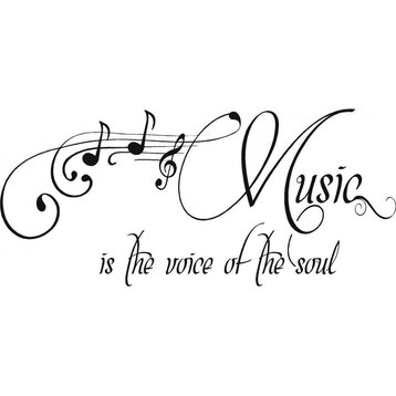 Music Is The Voice Of The Soul Quote Decal, 12x36"
