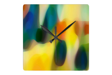 Abstract Art Fury Rain Wall Clocks