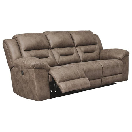 Signature Design by Ashley Stoneland Power Reclining Sofa in Fossil
