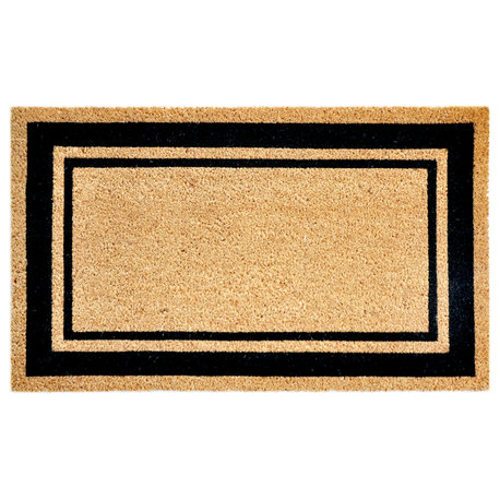 Natura Double Border Outdoor Mat Black 2'x3'