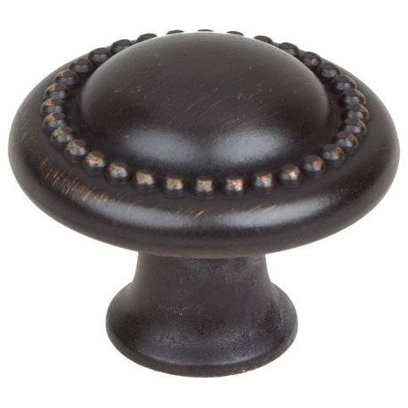 1-1/4" Round Beaded Cabinet Knob, Set of 10, Oil Rubbed Bronze