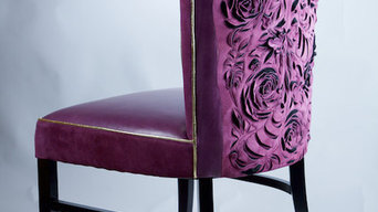 Leather Chair Sculpture in Purple