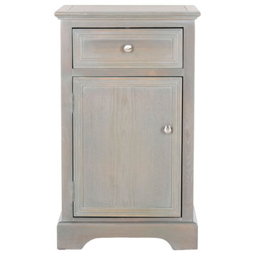 Romey Storage End Table With Drawer & Door Ash Gray