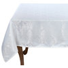 Holiday Elegant Damask White Table Linen Collection Tablecloth, 70"x70"