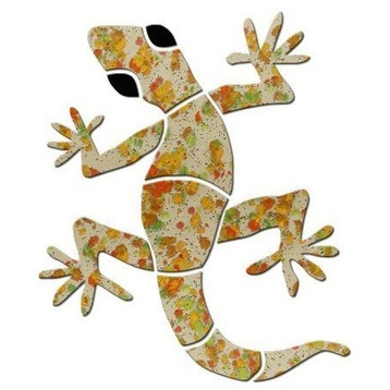 Small Gecko Ceramic Swimming Pool Mosaic 4", Tan