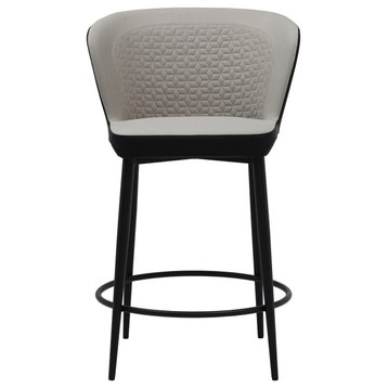 Elite Living Camilla Wingback Modern 25.5" Counter Stool, Taupe/Black