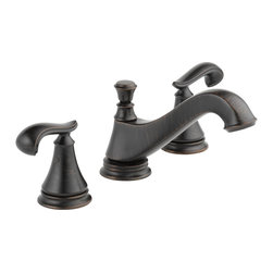 Delta Cassidy Two Handle Wide Spread Lavatory - Low Arc Spout w/ Metal Pop-Up - Bathroom Sink Faucets