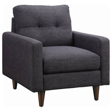Coaster Watsonville Contemporary Fabric Tufted Accent Chair in Gray