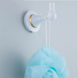 New Brass Roasted White Porcelain Bathroom Robe Hook TCR2839 - Bathroom Accessories