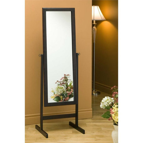 Mirror Standing Floor 60" Rectangular Dressing Bedroom Wood Brown