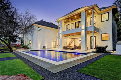 Inspiration for a modern pool remodel in Houston