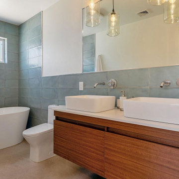 Modern His and Hers Bathroom Remodel in Hacienda Heights, CA