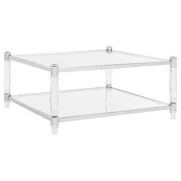 Safavieh Couture Isabelle Acrylic Coffee Table, Chrome