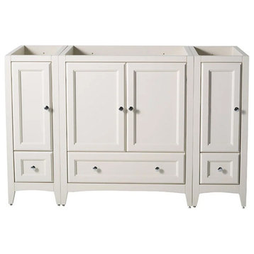 Oxford 54" Bathroom Cabinet, Antique White, Without Top and Sink