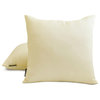 Cream Art Silk 20"x30" Lumbar Pillow Cover Set of 2 Plain & Solid - Cream Luxury