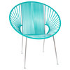 Concha Chair With Chrome Frame, Turquoise Weave