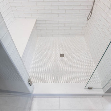 Timeless Primary Bathroom Remodel with Improved Storage & Layout