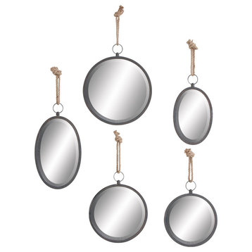 Glam Gray Metal Wall Mirror Set 54421