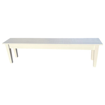 White Tapered Bench, 66 Inches