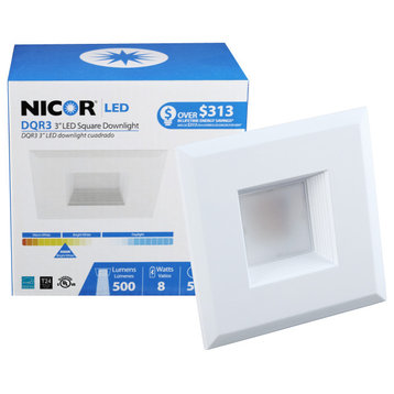 DQR Series 3 in. White Square LED Recessed Downlight in 3000K