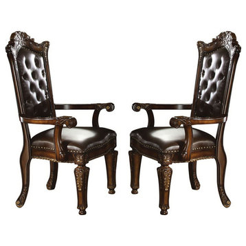 Acme Vendome Cherry Finish Arm Chair, Set of 2, 60004A