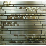 www.wallandtile.com - Oddysey Interlocking Mosaic Tile, 30 Sq. ft., 11.75x14" - Stainless Steel 11.75x14 Interlocking Mosaic has blend of brushed and iridescent Stainless Steel finish.