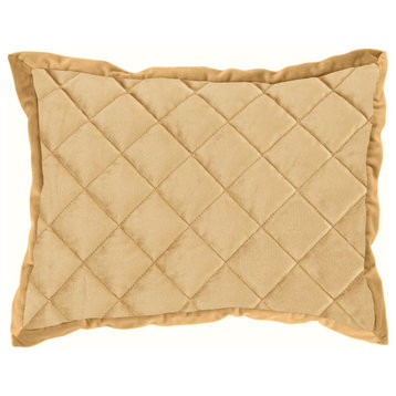 Velvet Diamond Quilted Boudoir Pillow, 12"x16", Gold, 1 Piece