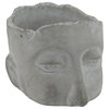 Weathered Finish Medium Sculptural Cement Head Planter