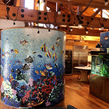 Aquatic Ocean Scene Glass Mosaic | Mozaico