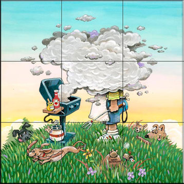 Tile Mural, Grill Master by Gary Patterson